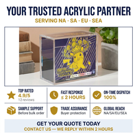 Boîtier de protection magnétique en acrylique pour boosters TCG, transparent, pour cartes à collectionner, présentoir et rangement, vente en gros, fournisseur OEM ODM