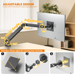 Support d'écran portable personnalisé avec logo pour bureau, support pliable pour tablette à bras long de 24 pouces, idéal pour les voyages - Product Image 3