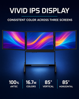 Moniteur Triple Tendance 2026 pour Ordinateur Portable – Écran Extenseur 15,6 Pouces en Alliage d'Aluminium FHD IPS pour Bureau et Voyage (Windows & Mac)