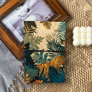 A6 fatti a mano Vintage Notebook chiusura cravatta 160 pagine rimovibile carta gialla regalo perfetto per calligrafi con <span class=keywords><strong>tigre</strong></span> tropicale - Product Image 3