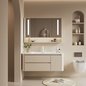 Solid wood ceramic integrated bathroom cabinet smart washbasin combination washing bathroom washbasin cabinet - Product Image 3