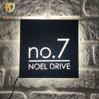 Plaque d'immatriculation de porte éclairée par Led électronique d'hôtel Numéro de chambre d'hôtel Lettres en métal 3D Panneaux de porte lumineux Panneau d'adresse