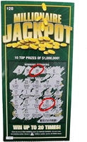 Billet de loterie personnalisé à thème « Trésor Jackpot » avec numéro de série et suivi, jeu à gagner instantanément