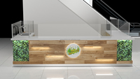 Présentoirs Artworld conçus pour le coin ascenseur du centre commercial Kiosque de nourriture rétro à la mangue Comptoir de bar à jus de fruits Thé personnalisé Cabine de mangue