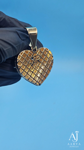 Pendentif Hiphop Cœur en Moissanite Plaqué Or Argent Micro-Pavé Breloque Cœur Brisé Bijou Cadeau - Product Image 2