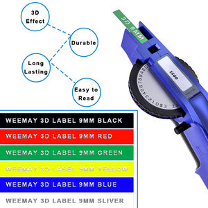 Weemay — ruban d'étiquettes Compatible, gaufrage 3D, en plastique, pour <span class=keywords><strong>Dymo</strong></span>, lot de 10 pièces - Product Image 5