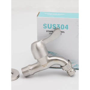 Robinet de machine à laver en acier inoxydable 304 à eau froide, ouverture rapide à 4 points, double usage, une entrée, deux robinets de cuisine - Product Image 2