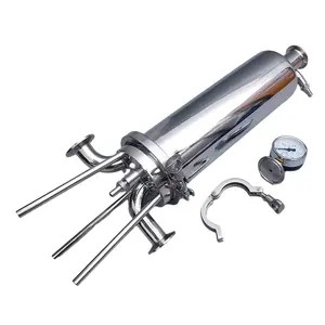 Sanitary Stainless Steel SS304 SS316L Single Core Cartridge Micro Filter With Sample Valve