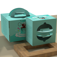 Boîte à gâteau en carton à bon prix, emballage en carton pour gâteau avec poignée et fenêtre