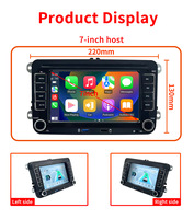 CARUPEZ GPS mobil Android 7 inci, Universal Android Stereo GPS gaya OEM dua port USB Unit kepala untuk Volkswagen VW kompatibel Passat CC