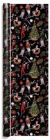 Papier d'emballage de Noël élégant à motif floral épais sur fond foncé, collection vintage, design artistique festif, rouleaux de papier cadeau