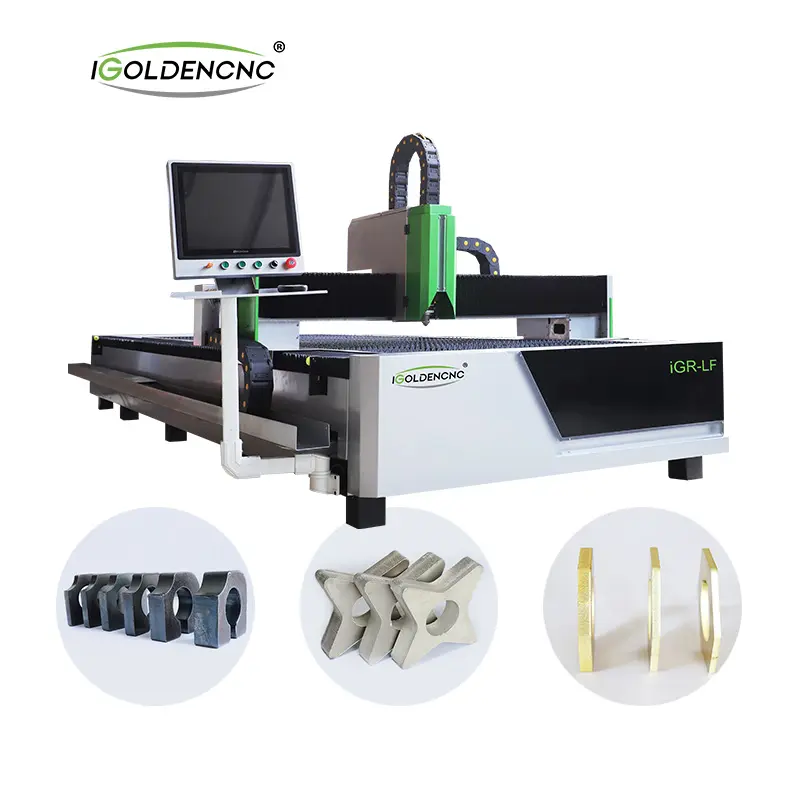 จีนจี่ Igolden Cnc ต้นทุนต่ำเครื่องตัดเลเซอร์สำหรับเศษไม้1000วัตต์เครื่องตัดเลเซอร์แผ่นโลหะ