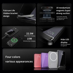 Soporte Magnético para Cintas Adhesivas de Aleación de Aluminio con Batería Externa de Carga Rápida de 10000mAh y 22.5W, Personalización Promocional - Product Image 5
