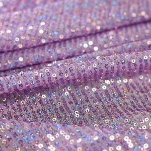 3mm <span class=keywords><strong>Lavande</strong></span> Couleur Sequin Stretch Woven Mesh Glitter Base Fabric for Wedding Party Dress Elastic Spandex Sequin Embroidery Mesh - Product Image 4