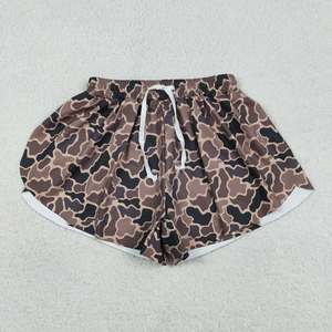 Shorts de sport pour femmes et filles, camouflage marron, assortis mère-fille, shorts de yoga - Product Image 3