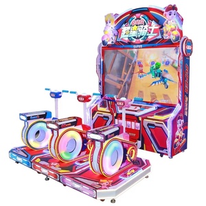 เครื่องเล่นเกมอาร์เคดหยอดเหรียญสำหรับเด็ก เล่นเกมแข่งจักรยานในเมืองแบบผู้เล่นหลายคน พร้อมคุณสมบัติการแข่งขัน PK รถต่อสู้ - Product Image 1