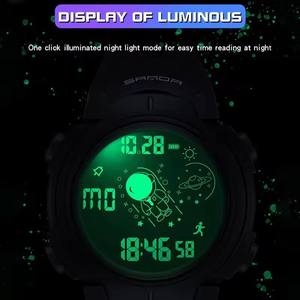 Reloj Deportivo Digital Sanda 2155 269 para Hombre, con Indicador de Semana, LED, Material TPU, Resistente al Agua, Cronómetro - Product Image 2