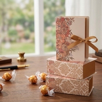 Boîte d'emballage personnalisée pour scrunchies en papier artistique imprimé, boîte cadeau personnalisée