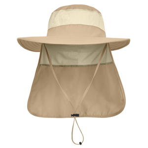 Sombrero de <span class=keywords><strong>pescador</strong></span> para el sol con solapa en el cuello, gorra Boonie de malla plegable de verano, sombrero de pesca de cubo de secado rápido para hombres - Product Image 2