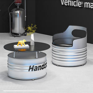 <span class=keywords><strong>Bar</strong></span>, <span class=keywords><strong>bar</strong></span> informal, conjunto de mesa y sillas de estilo industrial, tienda en línea popular, cafeterí<span class=keywords><strong>a</strong></span>, restaurante, asientos de barriles de hierro forjado, sofá - Product Image 5