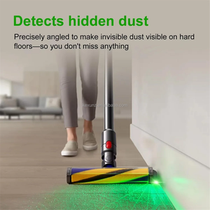 Lámpara de pantalla de polvo LED <span class=keywords><strong>para</strong></span> aspiradora, luz verde al vacío <span class=keywords><strong>para</strong></span> pelos de mascotas, piel de perro, accesorios de vacío universales mejorados - Product Image 2