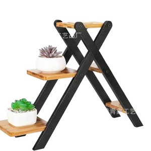 Soporte de bambú para plantas de mesa, estante de madera de 3 niveles para suculentas, exhibición interior y exterior - Product Image 5