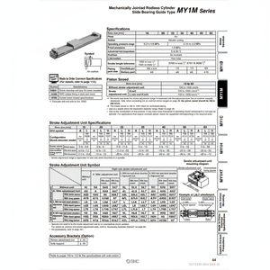 SMC Pneumatics-Cilindro sin vástago, articulado mecánicamente, categoría de producto, sin vástago, de 2017 - Product Image 1
