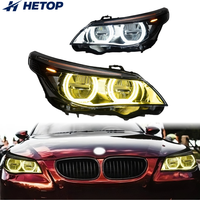Phares HETOP E60 2003-2010, double couleur, mise à niveau Série 5, DRL style Ikon, phares LED pour voiture, accessoires Plug and Play pour BMW