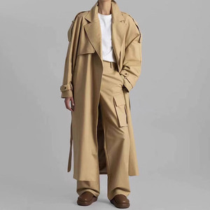 <span class=keywords><strong>Trench</strong></span> da <span class=keywords><strong>donna</strong></span> in stile britannico con cintura e giacca lunga con ampio Design tascabile - Product Image 2