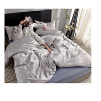 Parure de lit en soie de mûrier pure 22 mommes, style 2019, comprenant taie d'oreiller, drap et housse de couette