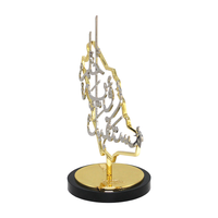 Trofeo Conmemorativo de Aleación de Zinc Personalizado de Alta Calidad, Adorno Artesanal Hueco con Mapa, Grabado, Chapado Personalizado, Impresión UV, 35cm, Duradero, Qi