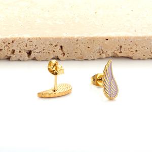 Pendientes de Oro Estilo Bohemio con Piedras Naturales y Base de Acero Inoxidable - Product Image 2