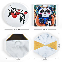 Sous-verres en céramique personnalisés imprimés en gros, antidérapants, écologiques, durables, carrés, blancs unis, pour sublimation