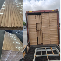 Paneles de Madera Flexibles Acanalados Semicirculares de MDF, Panel Tambour Flexible Negro para Decoración de Puertas de Muebles y Paredes Interiores