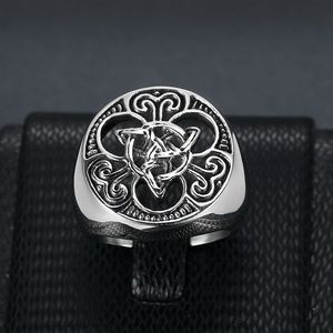 Fábrica al por mayor personalizado nuevo diseño hueco de acero inoxidable joyería <span class=keywords><strong>celta</strong></span> hombres anillo - Product Image 3