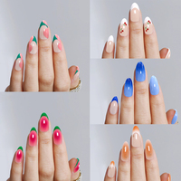 Expédition Rapide – Nouveauté : Faux Ongles en Acrylique, Design Tendance, 24 Pièces, French Manucure, Gel Doux, Couverture Complète, Forme Amande