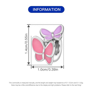 In stock, popular white copper butterfly <b>beaded</b> <b>bracelet</b>/jewelry pendant for women, fashionable and versatile - Product Image 3