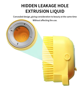 15 yıl fabrika yumuşak silikon Pet kedi köpek bakım masaj şampuan banyo fırçası şampuan konteyner ile - Product Image 4