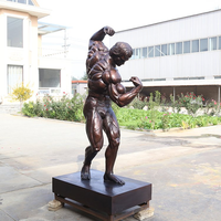 Sculpture de Bodybuilder en Bronze Personnalisable, Meilleure Vente, Statue d'Art Moderne de Figure Masculine Musclée pour Décoration de Salle de Sport, Villa, Extérieur