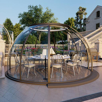 Dôme préfabriqué transparent pour jardin, villa, camping, avec structure en aluminium et design minimaliste