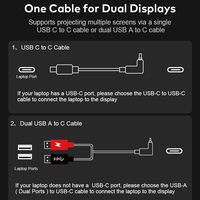 ODM/OEM Pantalla Portátil Triple de 16 Pulgadas, Panel IPS, Interfaz Tipo C, Resolución 16:10 1920x1200, Extensor de Pantalla LCD para Laptop