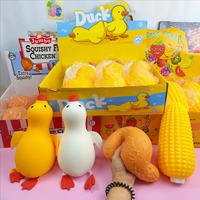 Jouet Squishy Géant Canard en Gros avec Boîte d'Affichage Couleur, Jouet à Presser Maïs Géant, Balle Anti-Stress pour Adultes, Soulagement du Stress