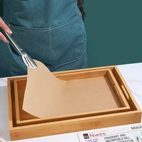 Plateau de service rectangulaire en bambou de qualité supérieure, plateau pour tasses et mugs, plateau de rangement pour ustensiles à café en bois