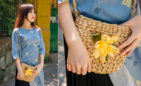 Panier de rangement vintage en jacinthe d'eau écologique en forme de cœur, fabriqué au Vietnam