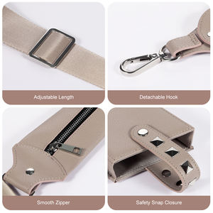 レディース多機能バンダ風PUレザー携帯電話ポーチホルスター、携帯電話ケース収納、携帯電話ショルダーバッグ、クロスボディバッグ - Product Image 3