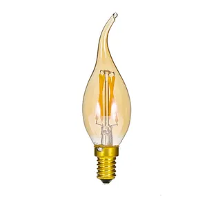 Светодиодная Энергосберегающая лампочка C37 свеча e14 с небольшим винтовым наконечником пузырьковый хвостовой светильник теплый белый свет хрустальная лампа лампочка для люстры
