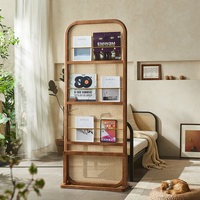 Étagère d'art simple en rotin nordique tressé, meuble mobile pour la maison, design durable pour la chambre à coucher, le salon, l'entrée, écran de séparation