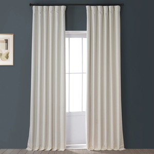 Rideaux plissés en tissu de lin ivoire extra longs et occultants, style S, pour hôtel, salon, chambre à coucher - Product Image 2