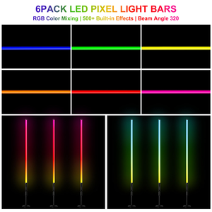 <span class=keywords><strong>Tube</strong></span> <span class=keywords><strong>LED</strong></span> RGB Pixel Rechargeable TL-130Ultra IP65 120cm/4ft, sans fil DMX512, activé par le son, éclairage de scène pour mariage et fête, CRI90 50000 - Product Image 6