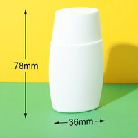 Flacon ovale compressible en PEHD de 30 ml, 30 g, pour écran solaire, emballage cosmétique format voyage avec bouchon à vis